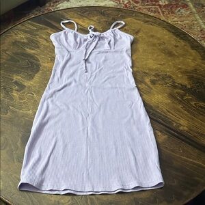 Lilac Ribbed Mini Dress Coquette